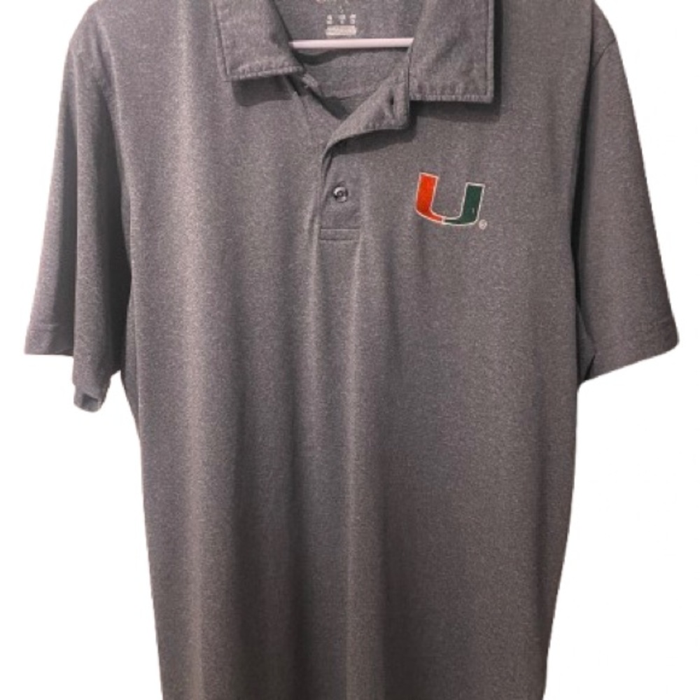Miami Hurricanes Champion Sport Polo Gray